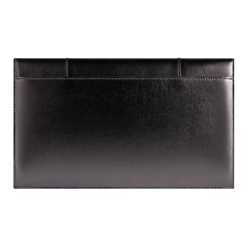 Balenciaga Smooth Calf Leather Clutch Women's Dark Gray-3