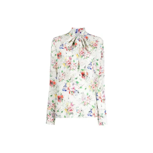 ROSETTA GETTY Scarf-neck Floral-print Blouse