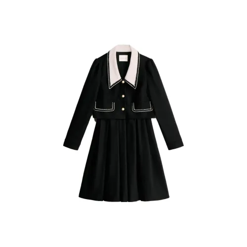 OBBLIGATO Long-Sleeved Dresses Women's Black