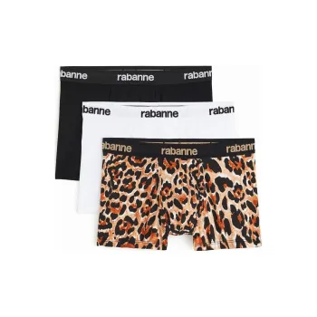 H&M 3 Pack Cotton Boxer Briefs Mens Multicolor