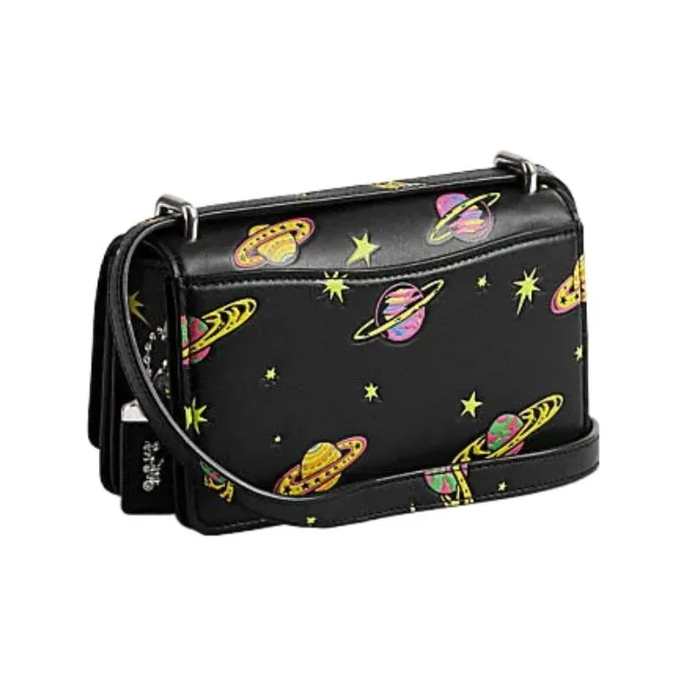 COACH Bandit Cow Leather Small Square Bag Shoulder Bag, Crossbody Bag Small Size Women's Black-1