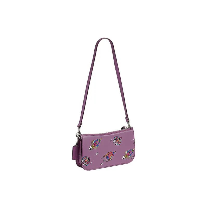 COACH Penny Cow Leather Crossbody Bag, Shoulder Bag Trumpets Women's Violet Orchid Multicolor-1