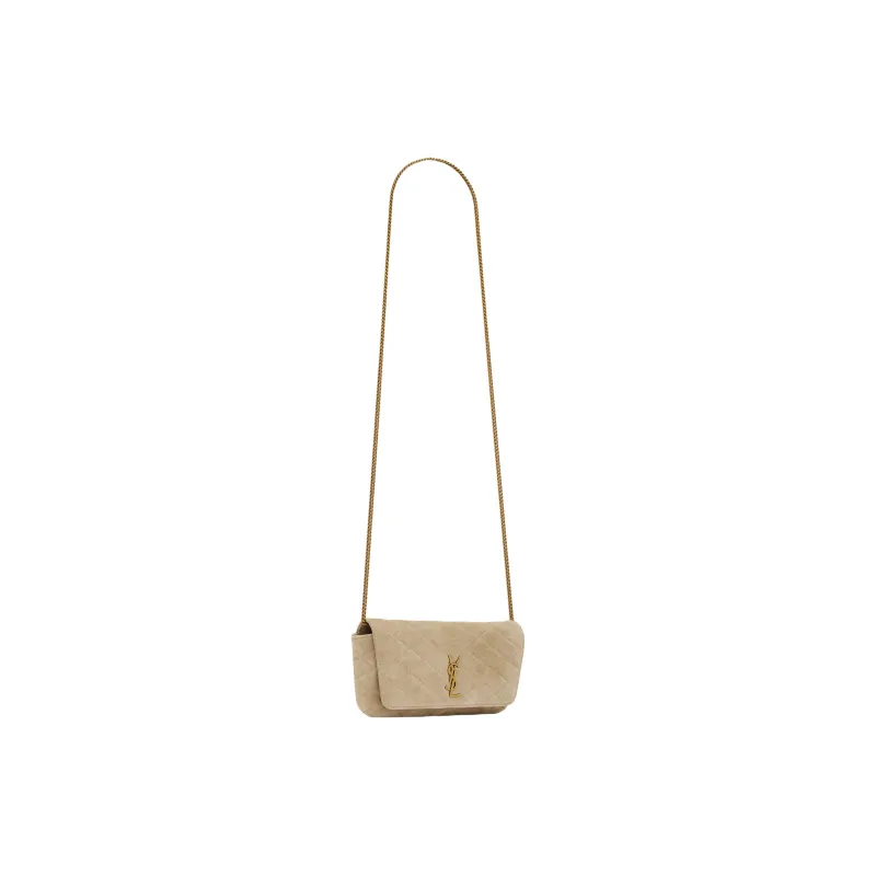 SAINT LAURENT GABY Suede Shoulder Bag Crossbody Bag Regular Women's Matte Gold-2
