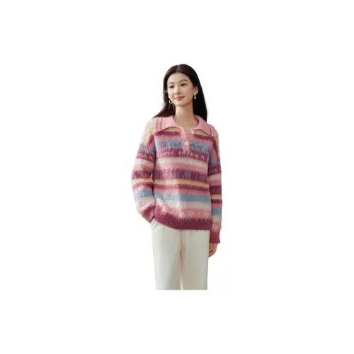 Inman Sweaters Women's Cherry Pink