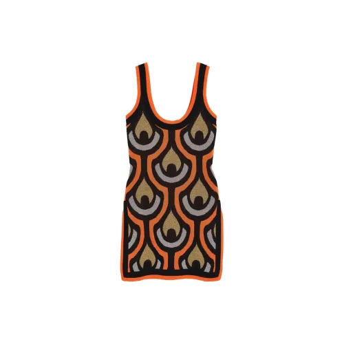 H&M X Rabanne Co-brand Sleeveless Dresses Women's Orange