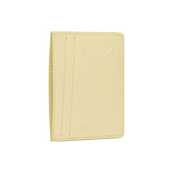Maison Margiela Grain Calfskin With Smooth Calfskin Card Holder Card Holder Women's Lemon