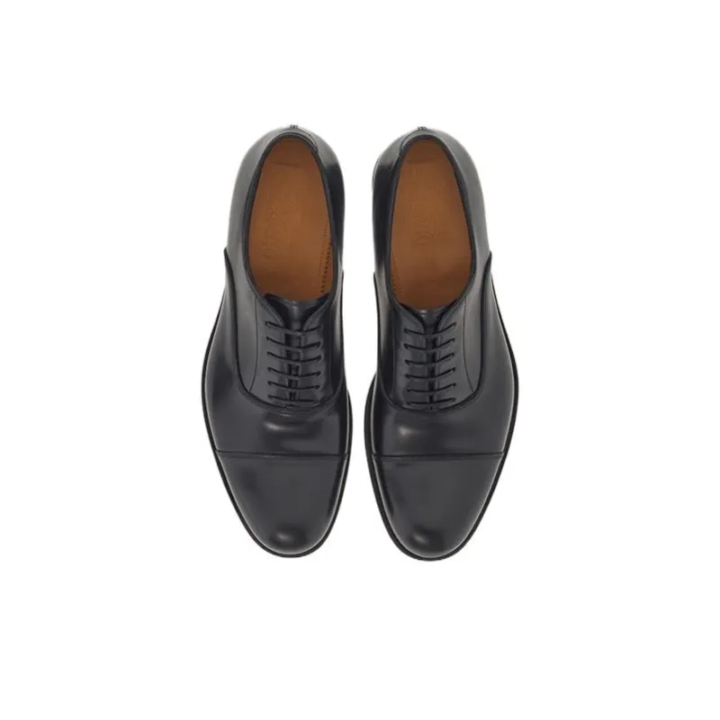 FERRAGAMO Toecapped Leather Oxford Shoes-4