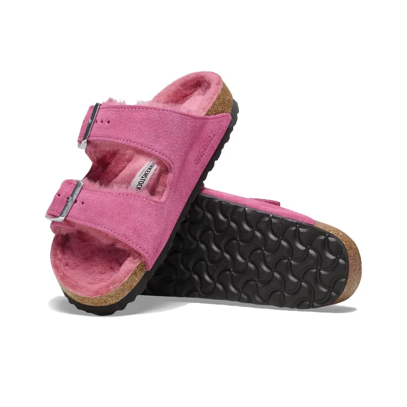 Birkenstock Arizona Shearling Suede Fuchsia Tulip-5