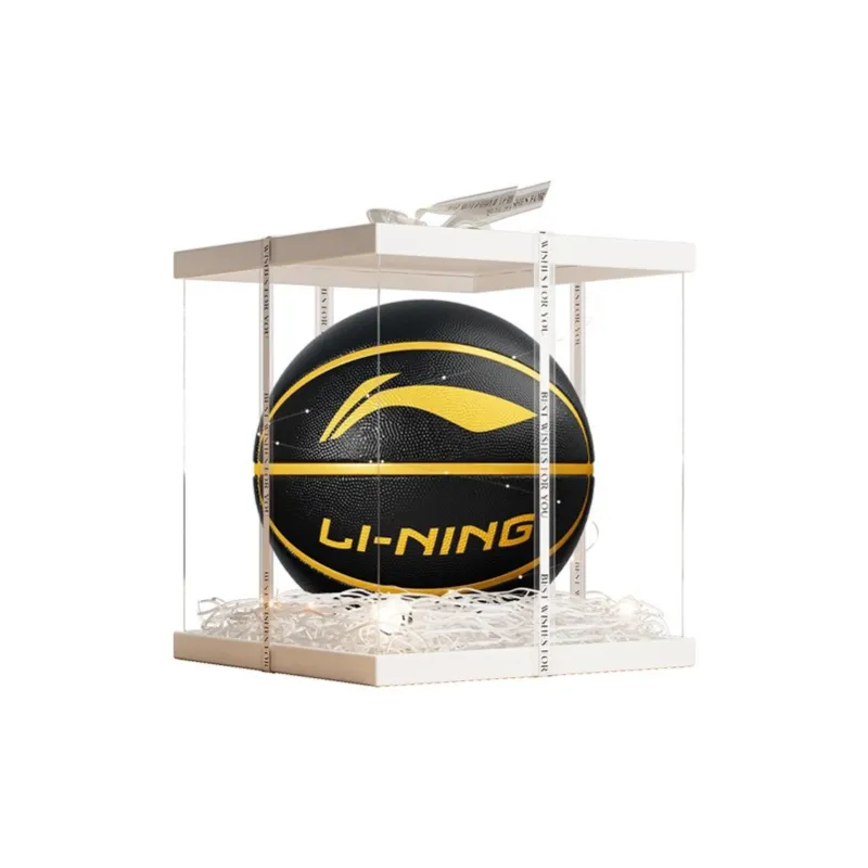 LiNing Rubber Basketball Black Gold Size 7 Training Unisex-17
