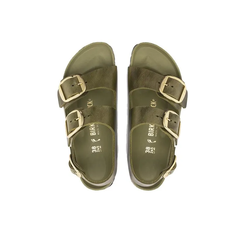 Birkenstock Milano Big Buckle Beach Sandals Women's Olive Green Regular-3