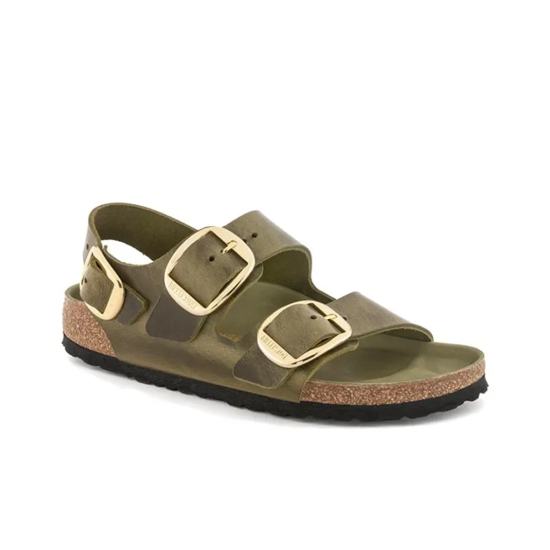 Birkenstock Milano Big Buckle Beach Sandals Women's Olive Green Regular-1