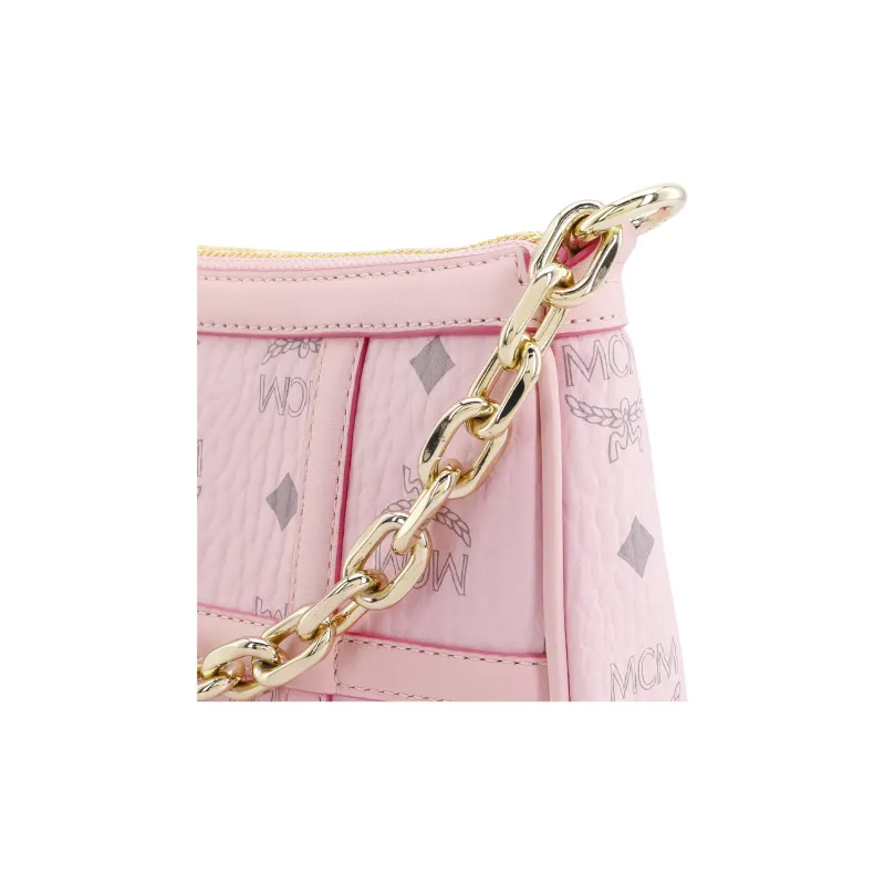 MCM Delmy Visetos Leather Shoulder Bag Pochette Portable Crossbody Bag, Shoulder Bag Mini Women's Pink-5