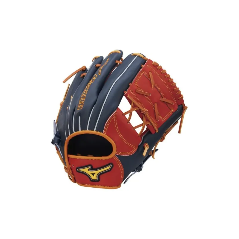 Mizuno Baseball Gloves Catcher's Glove Top Grain Cow Leather Unisex Black Red-1
