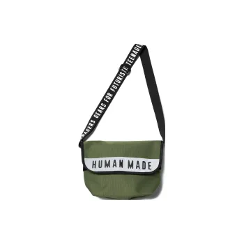 HUMAN MADE Polyester Messenger Bag, Crossbody Bag, Shoulder Bag Medium Size Unisex Olive Umber