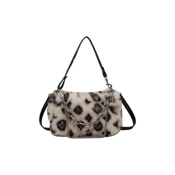 NOMK Plush Chain Bag Shoulder Bag Crossbody Bag Regular Women's White/Gray/Pink/Khaki