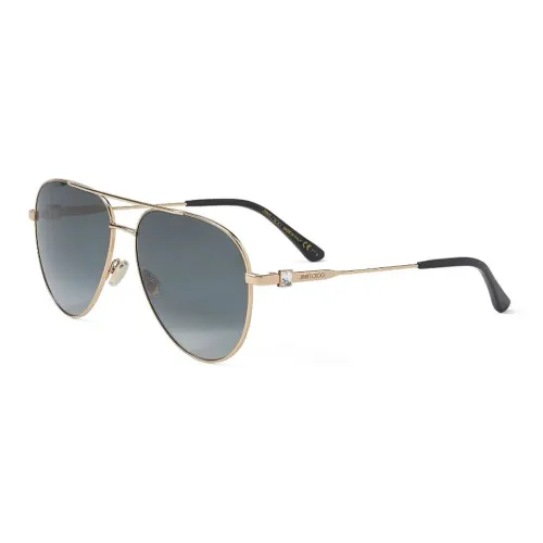 Jimmy Choo Stainless Steel Acetate Aviator Sunglasses Women's Gold