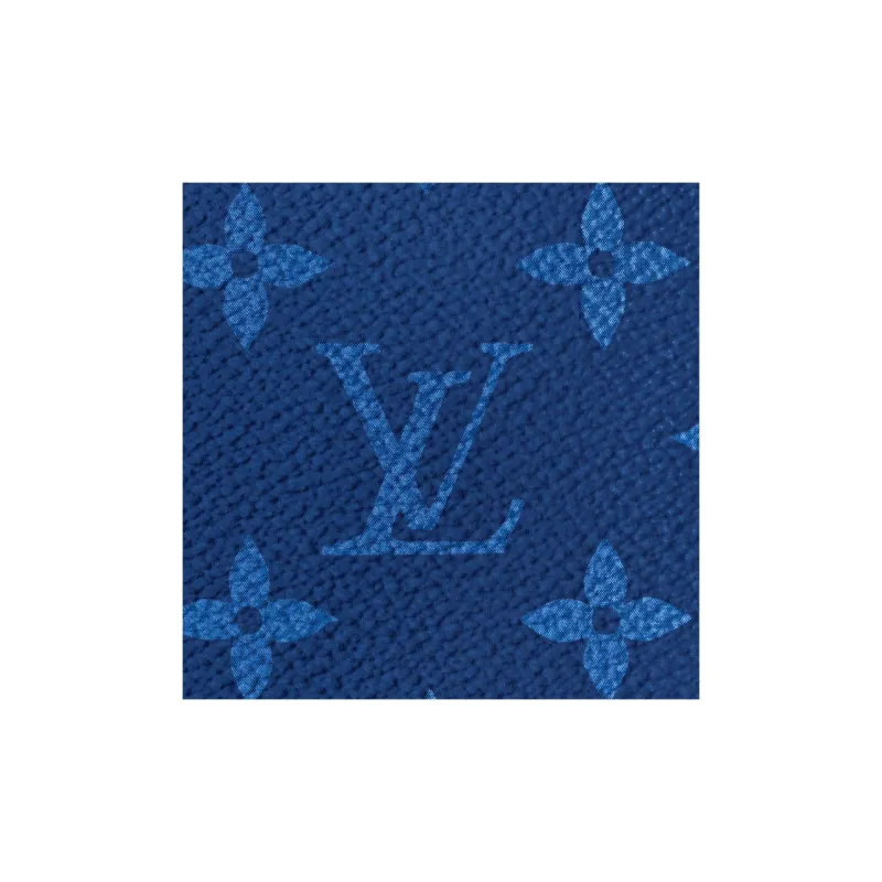 LOUIS VUITTON Brazza Wallet Navy Blue-4
