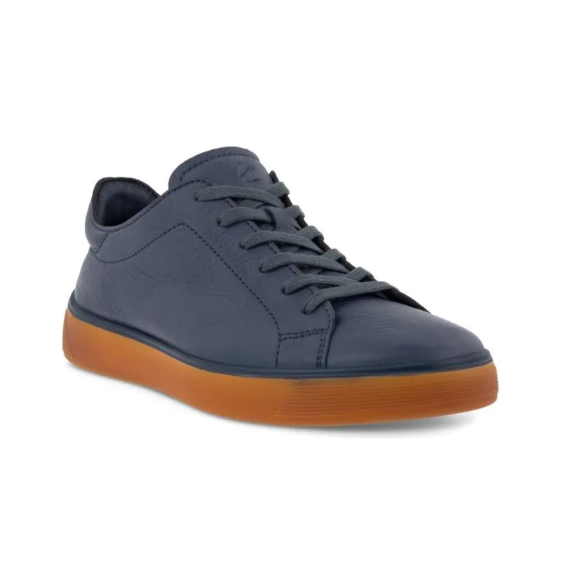 Ecco Low Top Skateboard Shoes Men's Blue-1