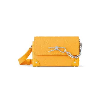 LOUIS VUITTON Steamer Monogram Taurillon Leather Shoulder Bag Crossbody Bag Mini Matte Yellow