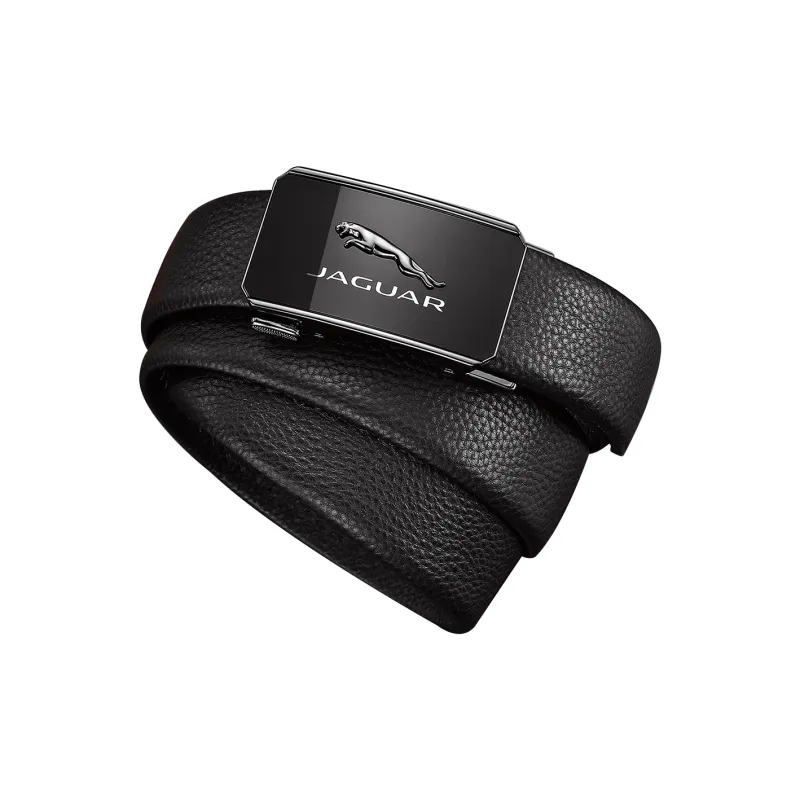 JAGUAR Cow Leather Belts Men's Black Width 3.5CM-0