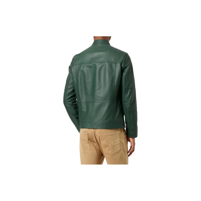 HUGO BOSS Leather Jackets Men Green-1