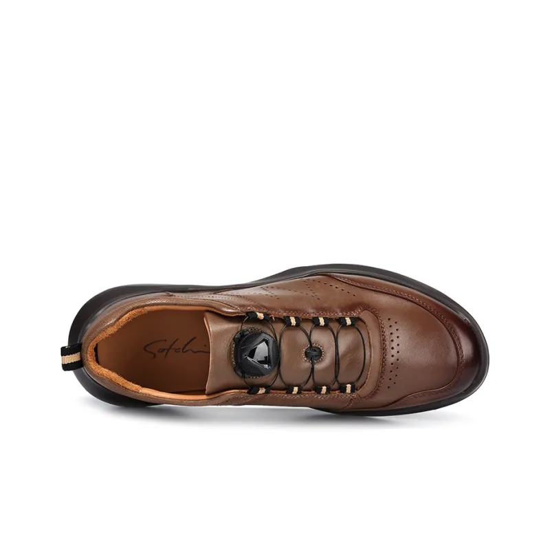 Satchi Low Top Casual Shoes 4cm Men's Brown-3