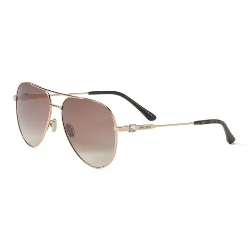 Jimmy Choo Stainless Steel Aviator Sunglasses Women's Gold