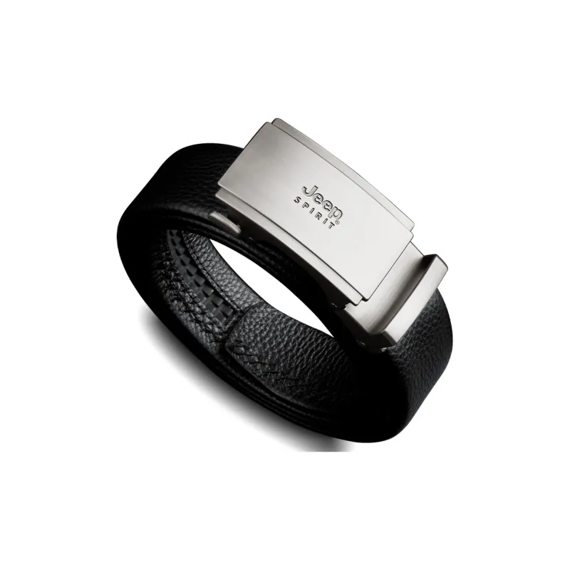 JEEP SPIRIT Automatic Buckle Business Trendy For Young People Cow Leather Leather Belts Men's Width  3.5cm-1
