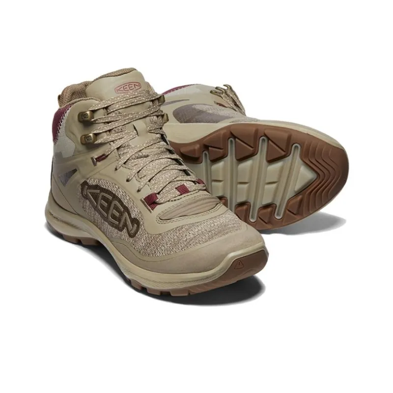 KEEN TERRADORA FLEX MID WP Abrasion Resistant Breathable High Top Hiking Shoes Women's Taupe-2