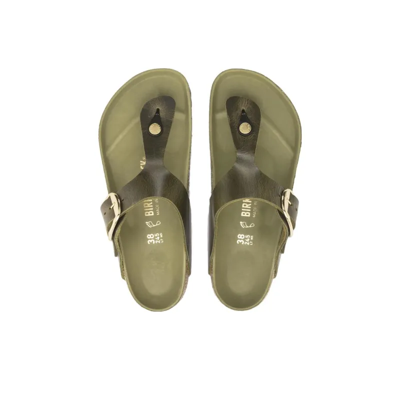 Birkenstock Gizeh Big Buckle Quiet Quick Dry Flip Flops Women's Olive Green Regular-3