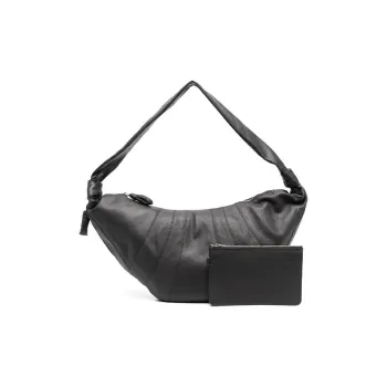Lemaire Croissant Series Calfskin Crossbody Bag Large Size Women's Dark Chocolate Brown