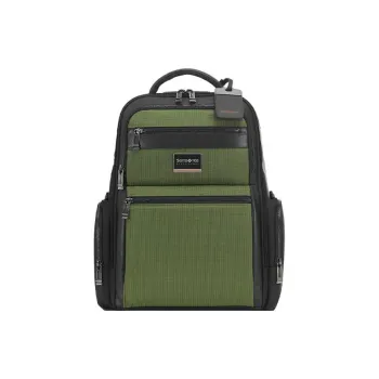 SAMSONITE Nylon With Cow Leather Backpack Regular Men's Dark Green