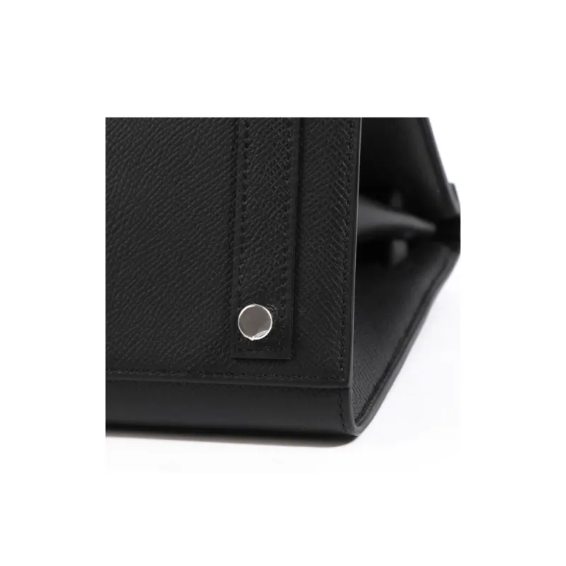HERMES Birkin Epsom Leather Birkin Bag Handbag Women's Noir Black-12