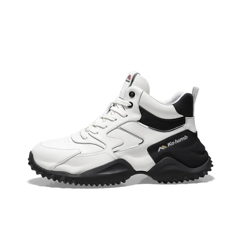 Kolumb Abrasion Resistant Waterproof Slip Resistant Mid Top Casual Shoes Men's White Black-0