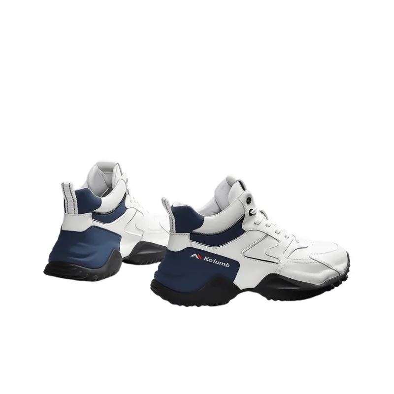 KOLUMB High Top Casual Shoes Men's White Blue-3