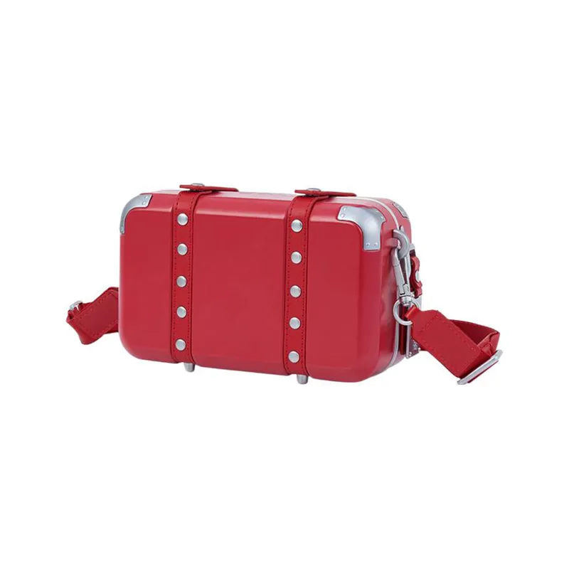 SAMSONITE Polycarbonate With Cow Split Leather Crossbody Bag Shoulder Bag Women's Red-1