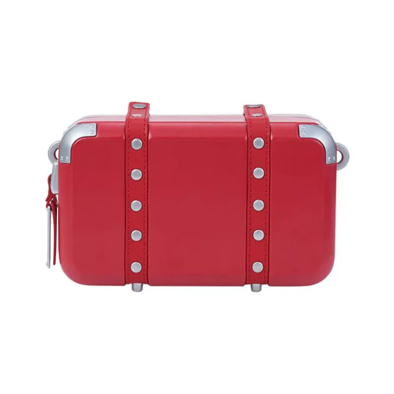 SAMSONITE Polycarbonate With Cow Split Leather Crossbody Bag Shoulder Bag Women's Red-3