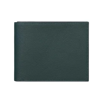 HERMES Citizen Twill Swift Calfskin Short Wallet Women's Louboutin Green And Dark Blue