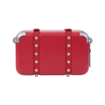 SAMSONITE Polycarbonate With Cow Split Leather Crossbody Bag Shoulder Bag Women's Red