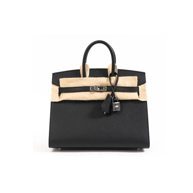HERMES Birkin Epsom Leather Birkin Bag Handbag Women's Noir Black-2