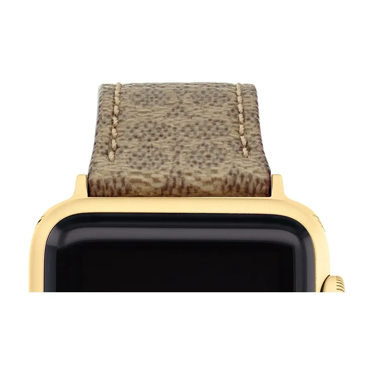 COACH Watch Band Apple Compatibility Cowhide Leather Material-2