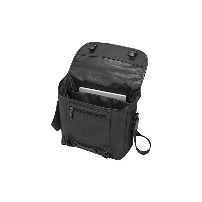 SAMSONITE Fabric With Leather Messenger Bag Shoulder Bag Crossbody Bag Men's Black-4