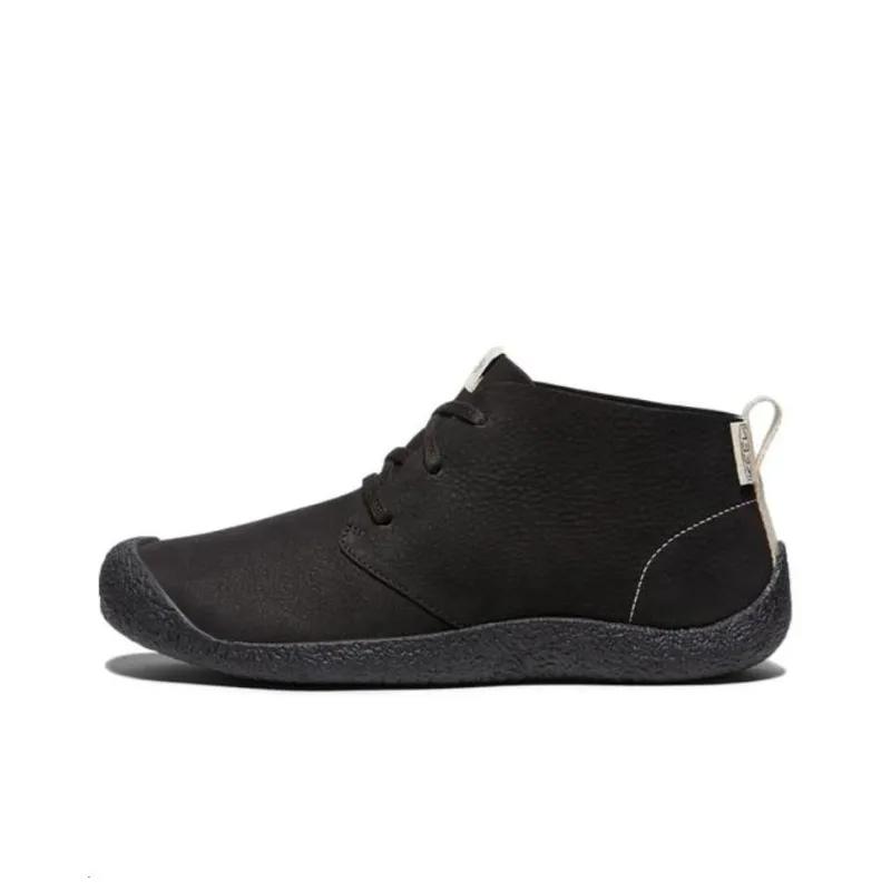 KEEN Mosey Chukka LEATHER Slip-Resistant Mid-Top Outdoor Shoes Men's Black-0