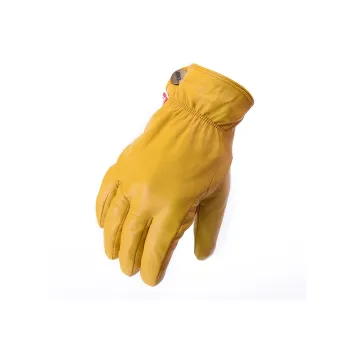 AMZ Riding Equipment Cycling Glove Unisex Sheepskin Vintage Yellow