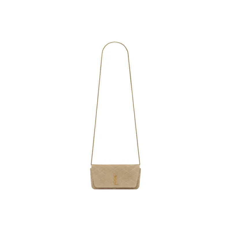 SAINT LAURENT GABY Suede Shoulder Bag Crossbody Bag Regular Women's Matte Gold-1