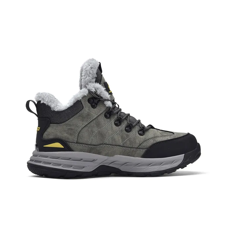 Jeep Fleece Lined Collection Warm Anti Slip And Wear Resistant Mid Top Outdoor Shoes Men's Gray-1