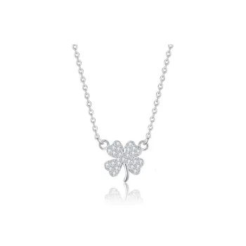 CARLHEIM S925 Silver Four Leaf Clover Necklace Women's