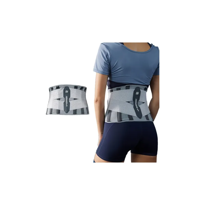 LP SUPPORT Back Support Braces Breathable Protective Compression Black/Gray Polyamide Elastane Polyester Unisex-4