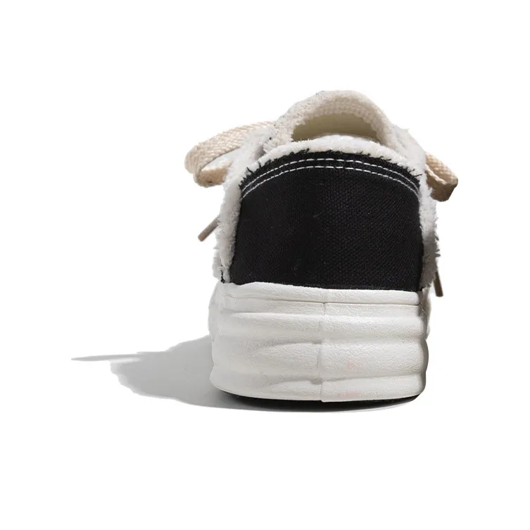 TUOPIN Dissolve Wasteland Style Wear-Resistant Height Increasing Low-Top Canvas Shoes Unisex-3