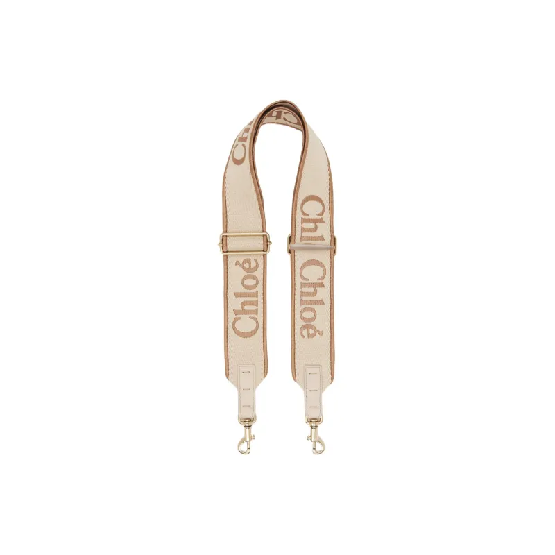 Chloe Canvas Blended With Polyester Bag Straps Women's Pink Beige-0